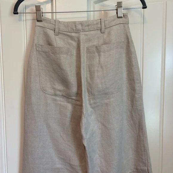 Selva / Negra Jessie linen utility pant in color ecru high rise wide leg size 2 - Picture 6 of 8